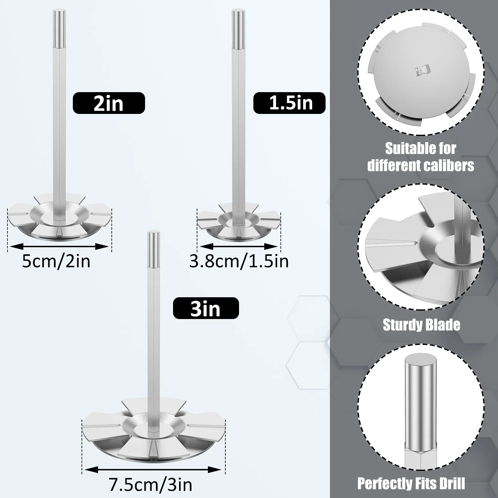 Outil de coupe d'alésoir de conduit en PVC, économiseur de prise de raccord, raccord de vaccination, perceuse électrique à vitesse variable, 1.5 po, 2 po, 3 po, 1 po, 2 po, 3 po
