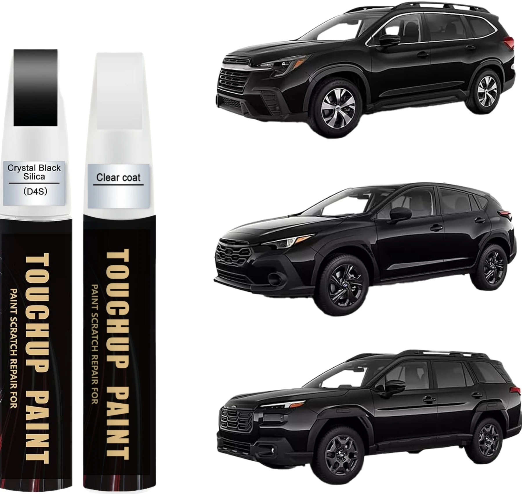 Crystal Black Silica D4S for Subaru Touch Up Paint Kit[2K Clear Coat Included],Exact Color Match Touch Up Paint
