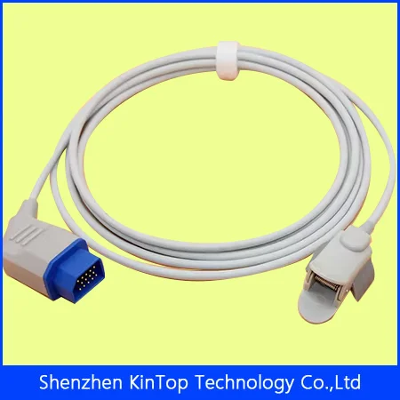 Compatible New Nihon Kohden Oximax Spo2 sensor cable for adult/pediatric/child/Neonate/veterinary 14pin male 3m