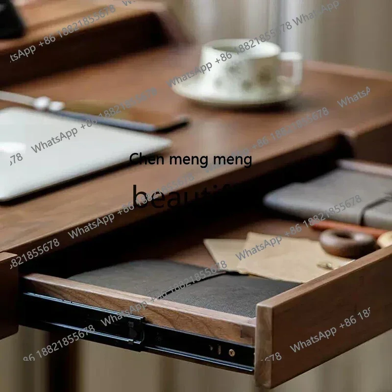 S7486teae North American black walnut desk Nordic desk study bedroom log writing desk