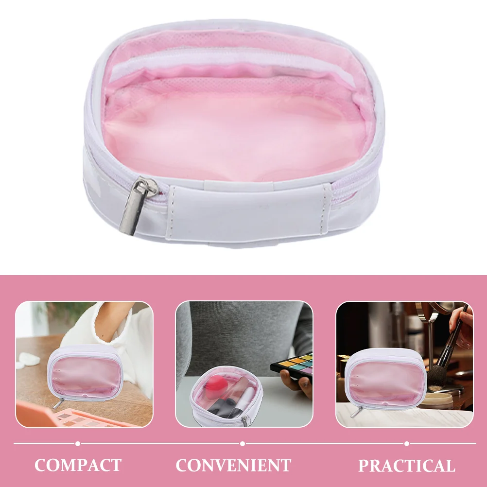 4 Pcs Transparent Lid Toiletry Bag Zipper Cosmetics Makeup Organizer with Travel Pu