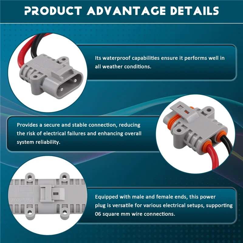 

A69Z 50A Male Female Connector High Current Waterproof Parking Air Conditioning Power Plug 10Square Docking Connector