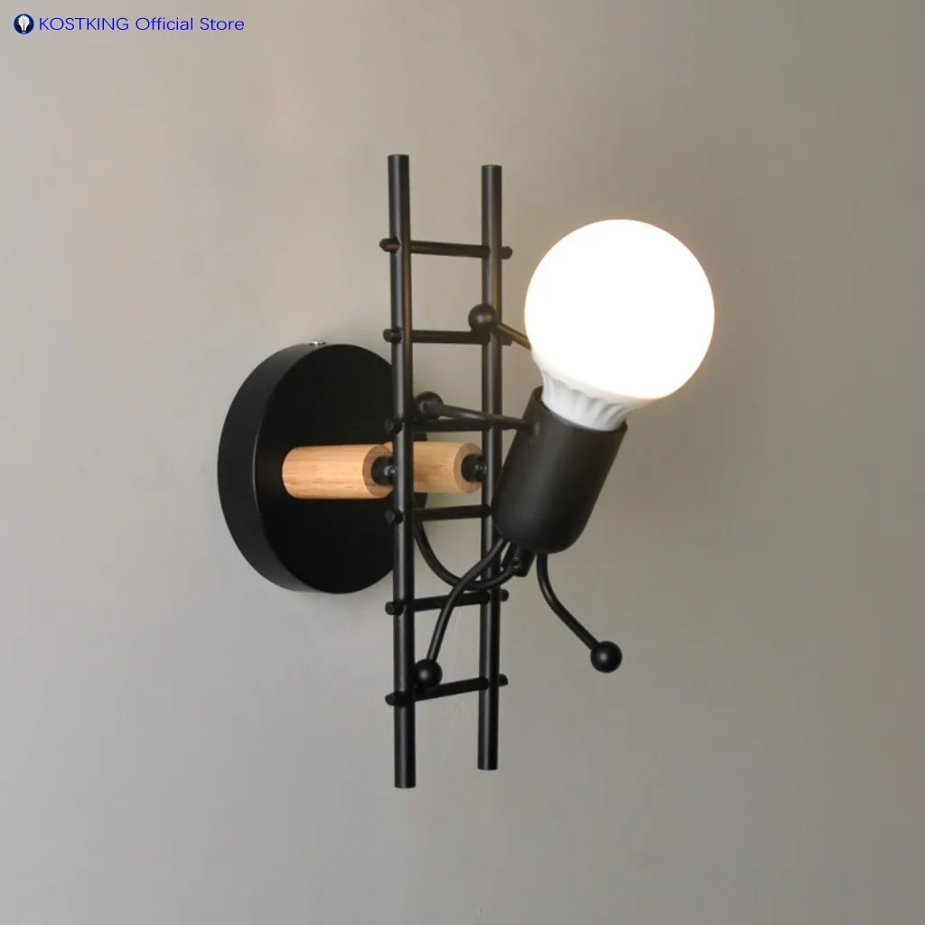 Nordic Humanoid wall lamp bedroom creative personality art person shape climbing stairs lamp corridor children's room wall lamps