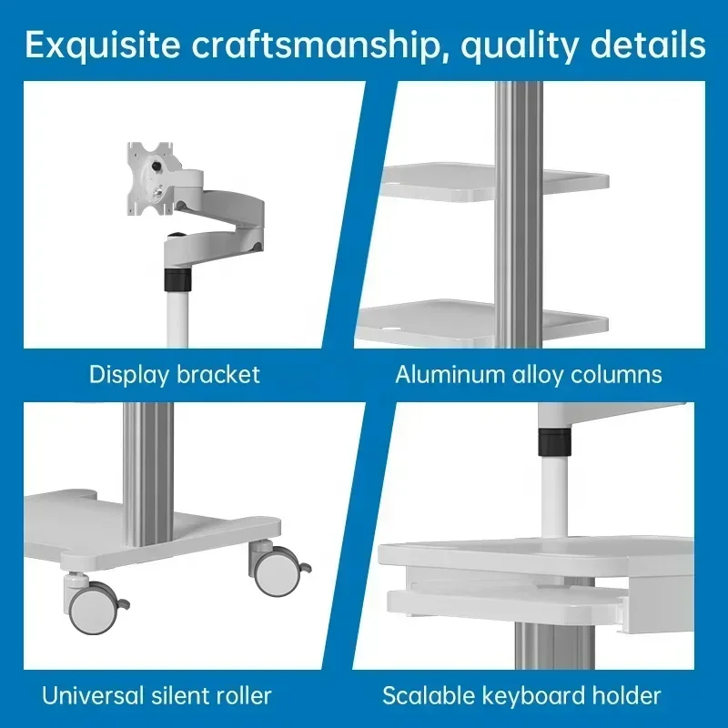 Mobile Laparoscope Tower 4  Layers Medical Endoscope Cart Instrument Trolley For Sale