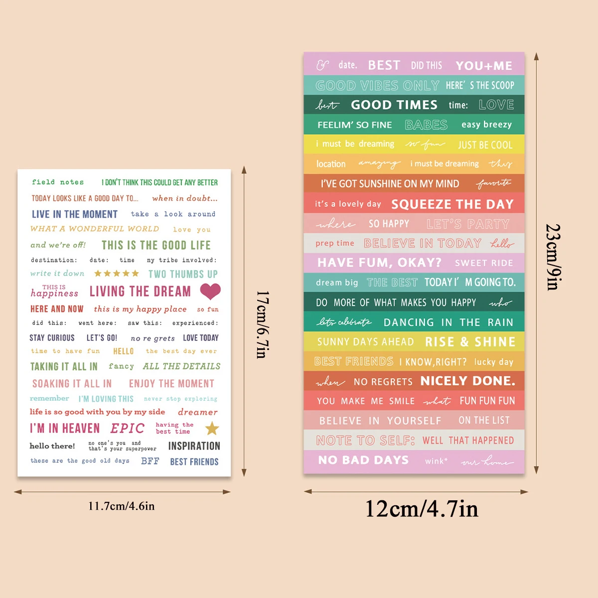 2Pcs/Pack Inspirational Words And Phrases Stickers, Decoration Stationery Planner Stickers, Beautiful Colors Words Stickers