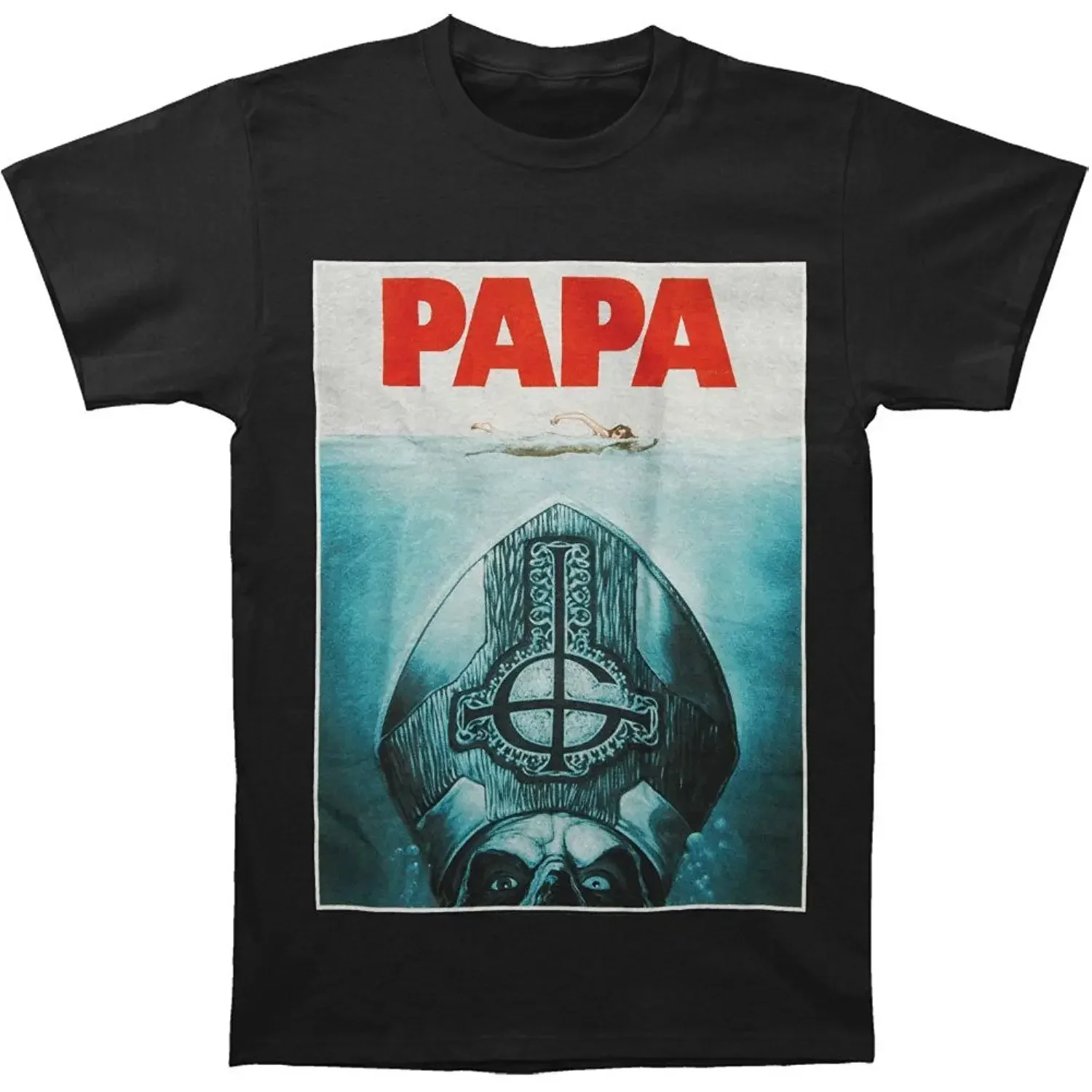 Authentic Ghost Band Papa Emeritus Ii Jaws Logo TShirt New Summer Short Sleeves Cotton T-Shirt Top Tee haraguku