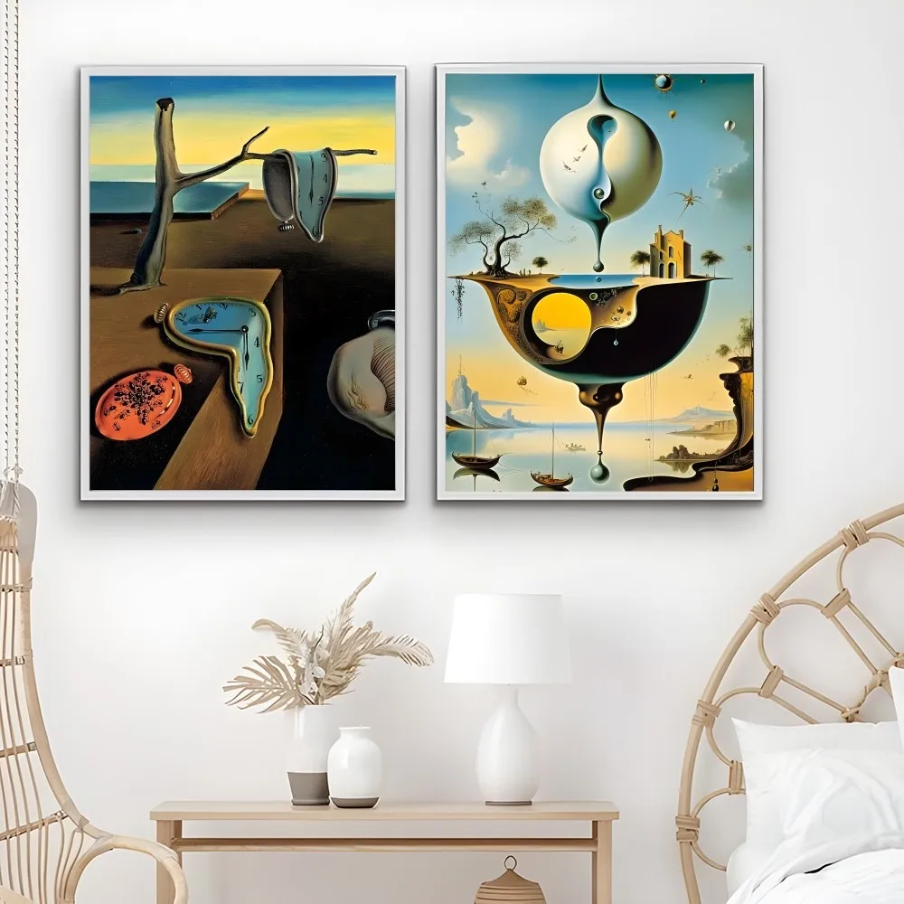 S-Salvador Dali Abstract Art Poster Sticky Wall Art Printing Waterproof Home Living Bed Room Bar Aesthetic Decor - Image 3