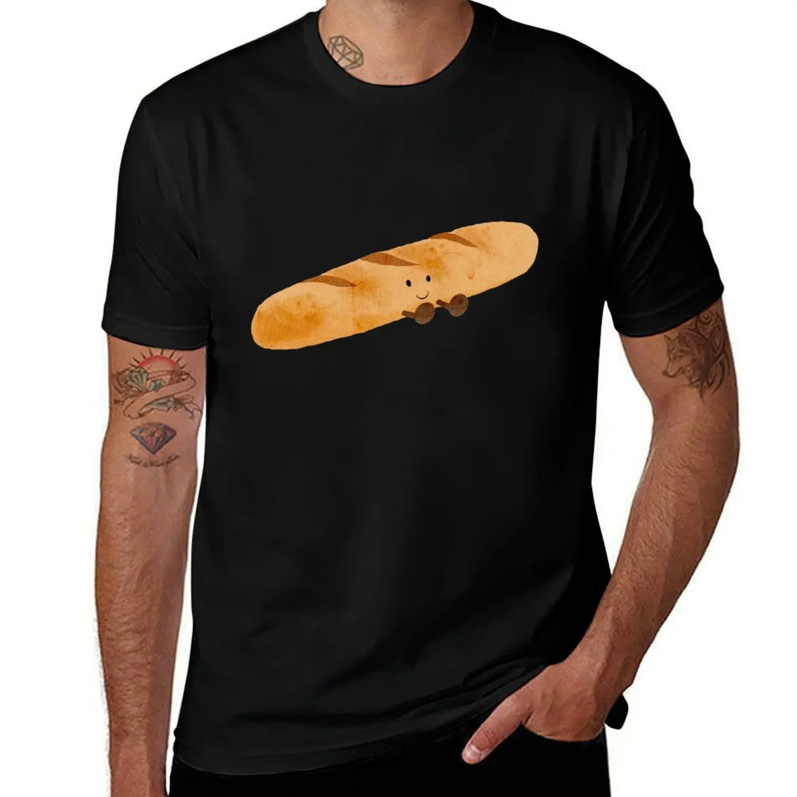 

Jellycat Baguette Watercolor T-Shirt cute tops sublime plus size tops mens graphic t-shirts hip hop