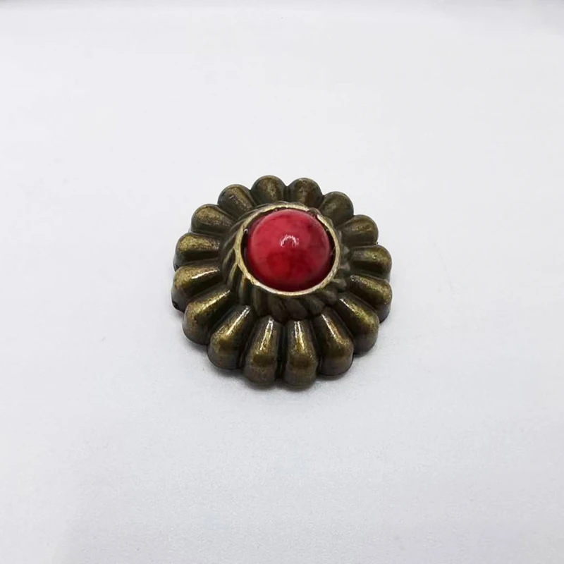10 Stück Retro-Blumennieten, Chrysanthemen-Abzeichen, dekorative Metallknöpfe mit Schraubverschluss, Schnallen für DIY-Taschen und Kleidungszubehör – Detail 16