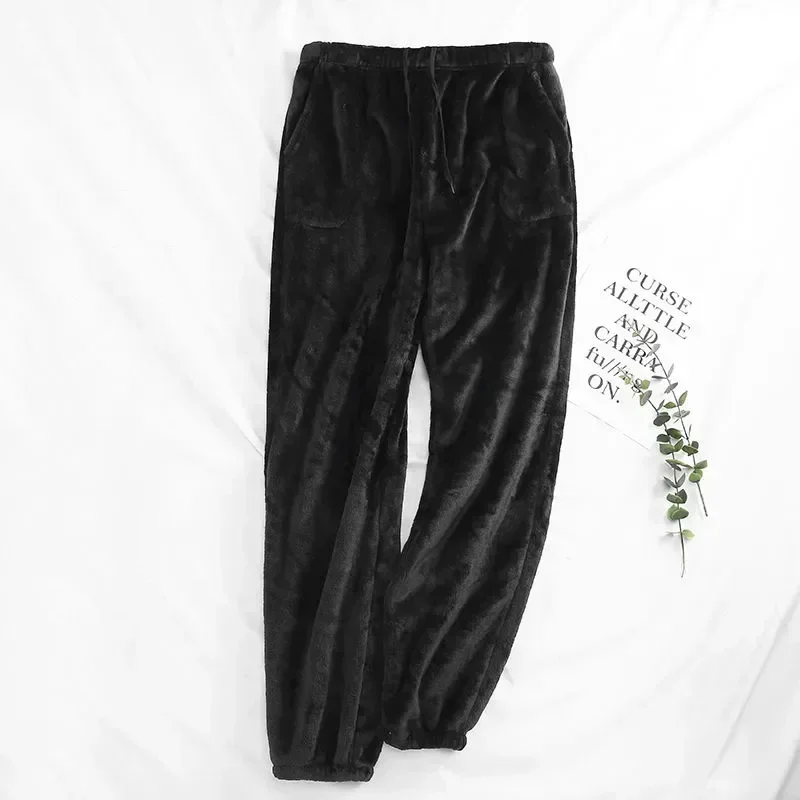 2020 Pants Outwear Homewear Men Nightwear Flannel Thick Counple Sleepwear Casual Comfort Pajama Winter Autumn Warm