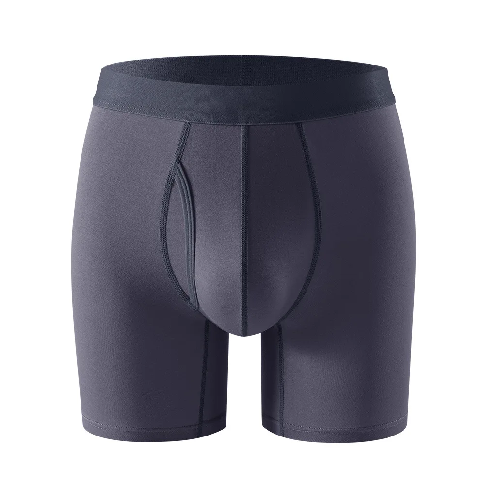 8Pcs  Men's Underpants Bamboo Fiber Boxers Long Urinal Opening Mid-rise Boxer Briefs Breathable Men's Clothing