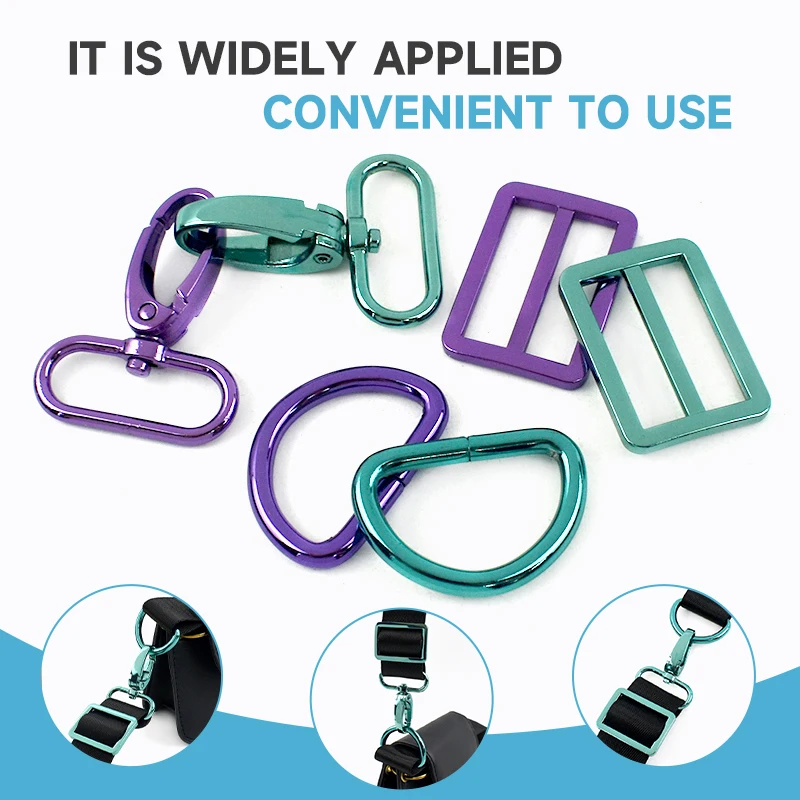 

2/3Sets 20-38mm Color Metal Belt Buckles Bag D Ring Swivel Lobster Clasp Pet Collar Clothes Strap Hook DIY Sewing Accessories