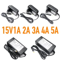 Adaptador de fuente de alimentación Universal, Controlador LED de 15V, 220V - 110V de CA a 15V de CA, fuente de conmutación de 1A, 2A, 3A, 4A, 5A, transformador UE y EE. UU.