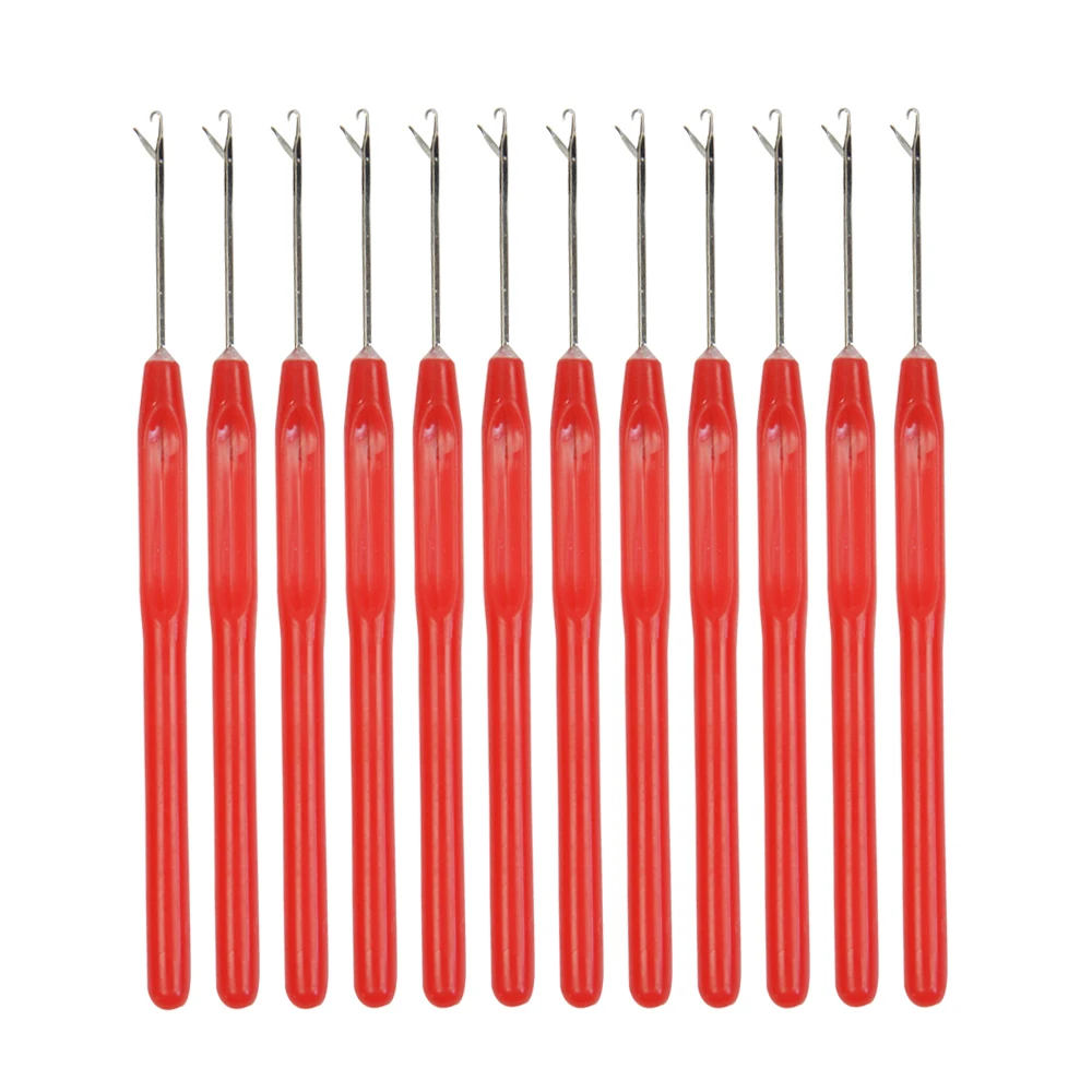 12pcs Crochet Hook Lace Crochet Needle Pulling Hook for Micro link Hair Extensions Braiding Weave Wigs Styling Tool DIY Making