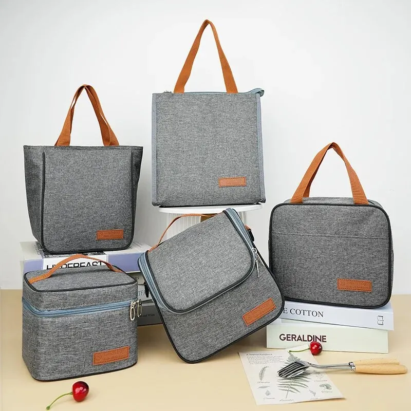 Portable Insulation Lunch Box Bag Simple Meal Keep-freshing Bag Perfect Bento Bag For Work School And Picnic