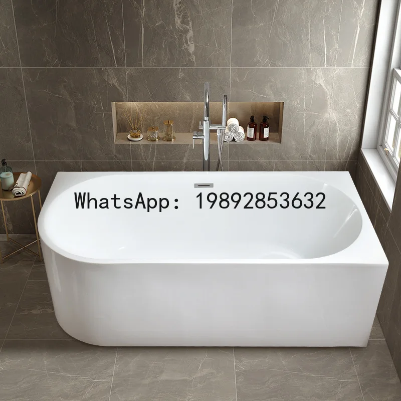 CZ Freestanding Home Bathroom Double Bathtub Small Apartment Acrylic Deep Soak Seamless Left Group Right Group Irregular Bathtub