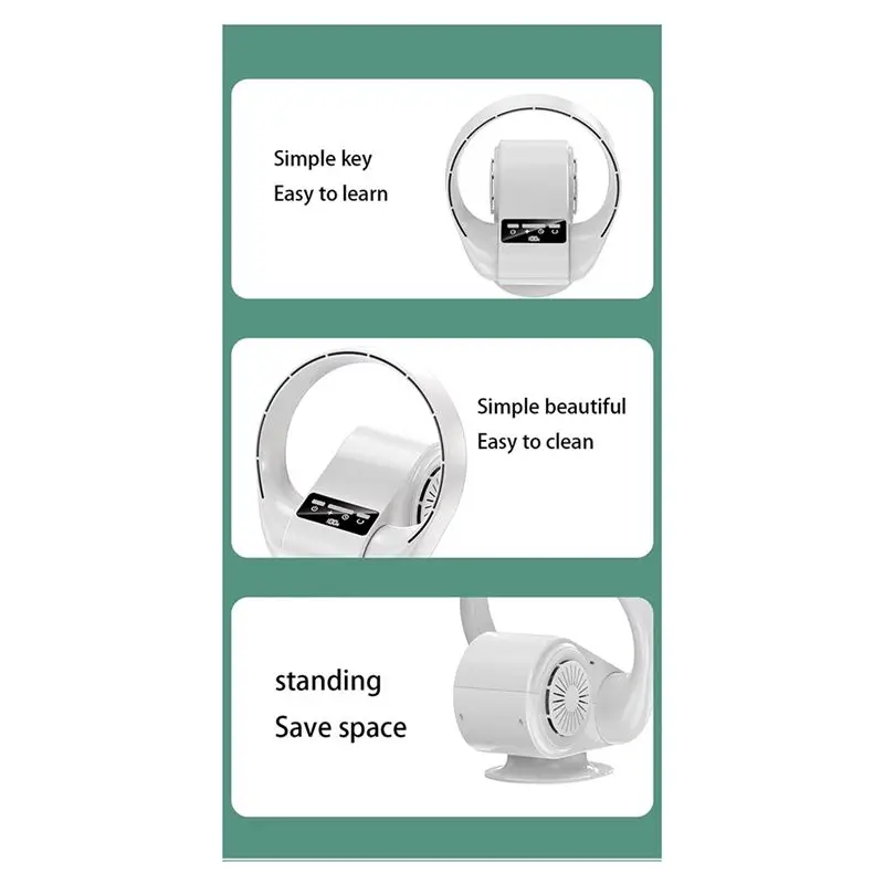 A006-Table Leafless Fan Remote Control Leafless Fan Table Silent Wall-Mounted Desktop Fan
