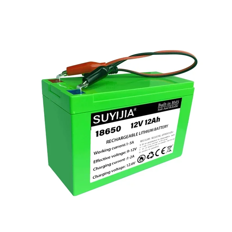 18650 Rechargeable Lithium Battery Pack 12V 20Ah Battery Built-in BMS Suitable for Electric Vehicle Battery 12.6V 3A Charger