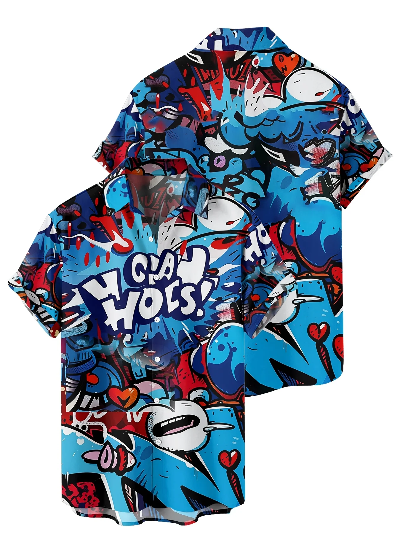 

2025 Men'S High-end Comfortable Printed Casual Shirt Hip-hop Street Wear Loose Short Sleeved Spring And Summer Fashion Hot