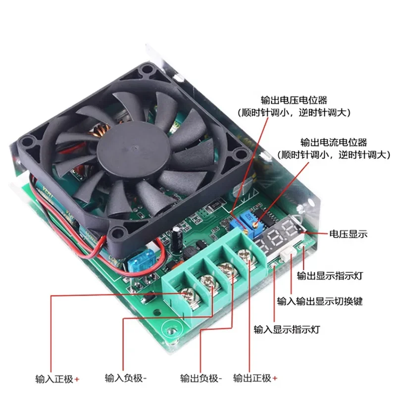 600WBoost Module Constant Current Constant Voltage Boost Charging Power BoardDC10-60VTurn12-60VAdjustable with Screen Display