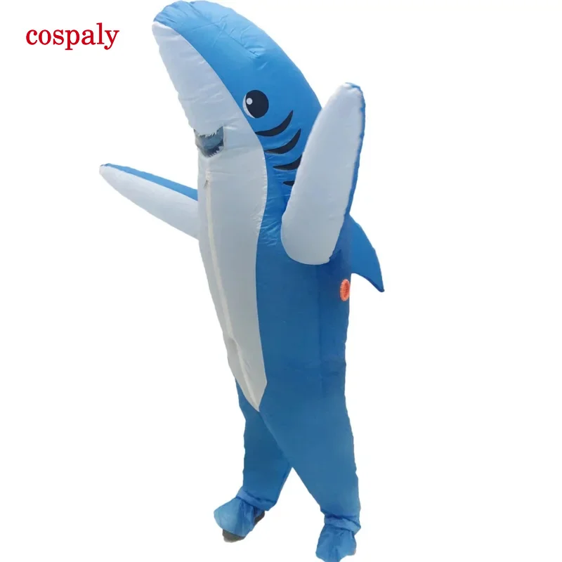 Adult Inflatable Shark Costumes Jumpsuits Purim Halloween Party Cosplay Costume For Man Woman Animal Funny Dress Suits