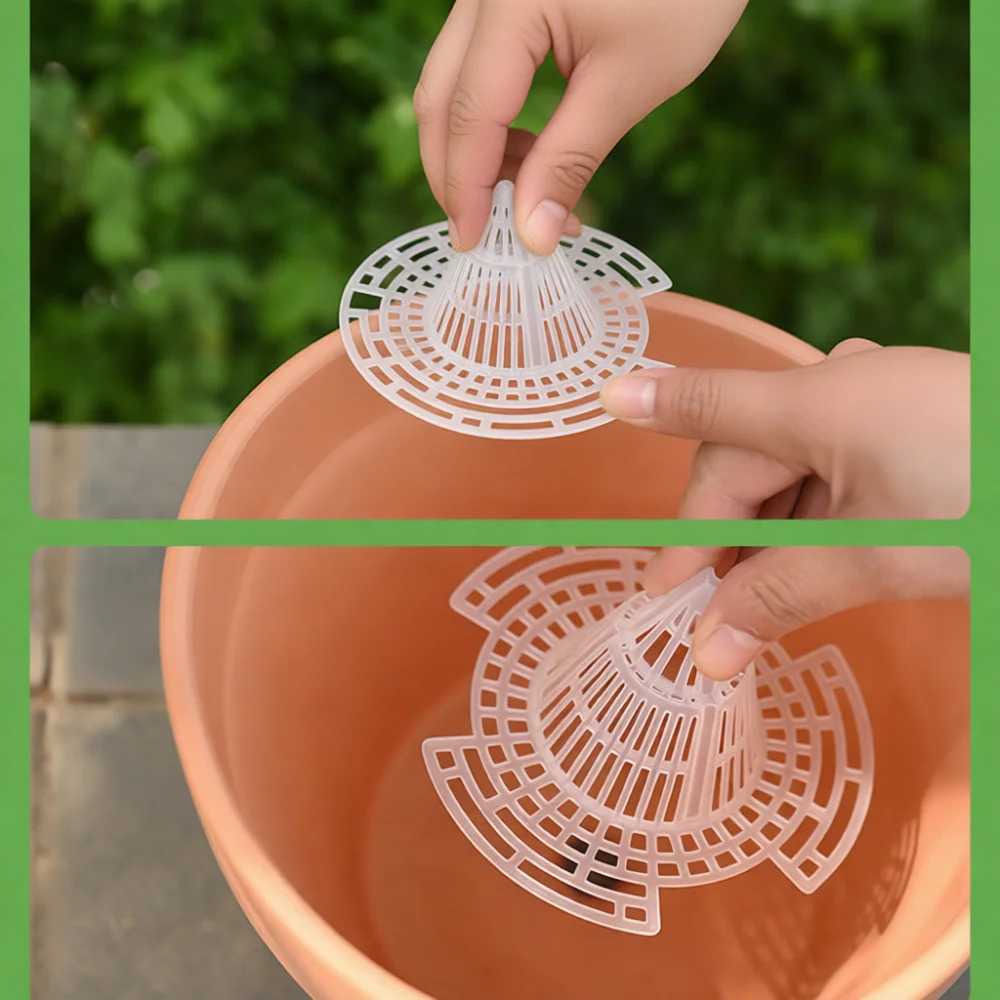 Plastic Cone Drainage Spacer For Flower Pot Breathable Mesh Mat Anti Rot Tool For Succulent Bonsai Orchid Culture