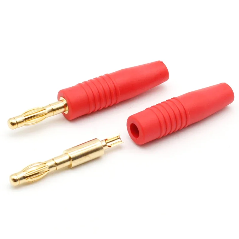 Clavijas de Cable de altavoz Musical chapadas en oro, conectores Banana, 4 piezas, nuevo