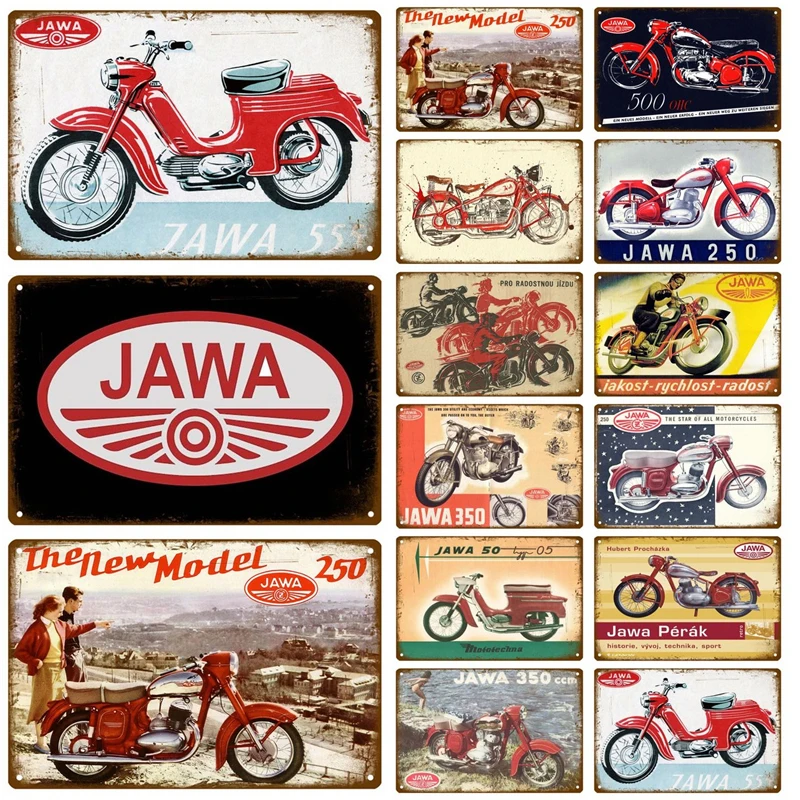 Jawa Metal Sign House Plaque Metal Poster Tin Sign Plate Wall Posters Vintage Retro Aesthetic Room Decor Wall Art Decoration