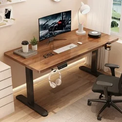 Electric Height Adjustment Computer Desks Solid Wood Computer Table  Adjustable Lift Esports Desk Home Learning Office Table