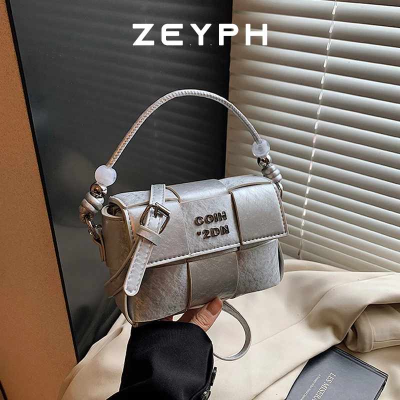 

Zeyph Patchwork Weave Design Women s Four Season Shoulder Bag Crossbody Bag Pu Material Patent Leather Fabric