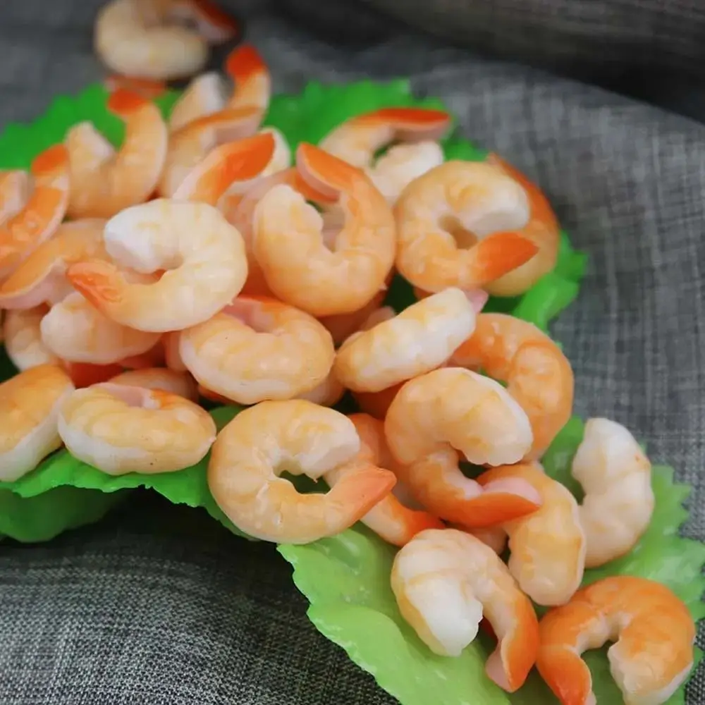 Simple PVC Simulation Shrimp Tail Fake Food Seafood Toy Model Hotel Simulation Dish Decoration High Imitation Shrimp Props