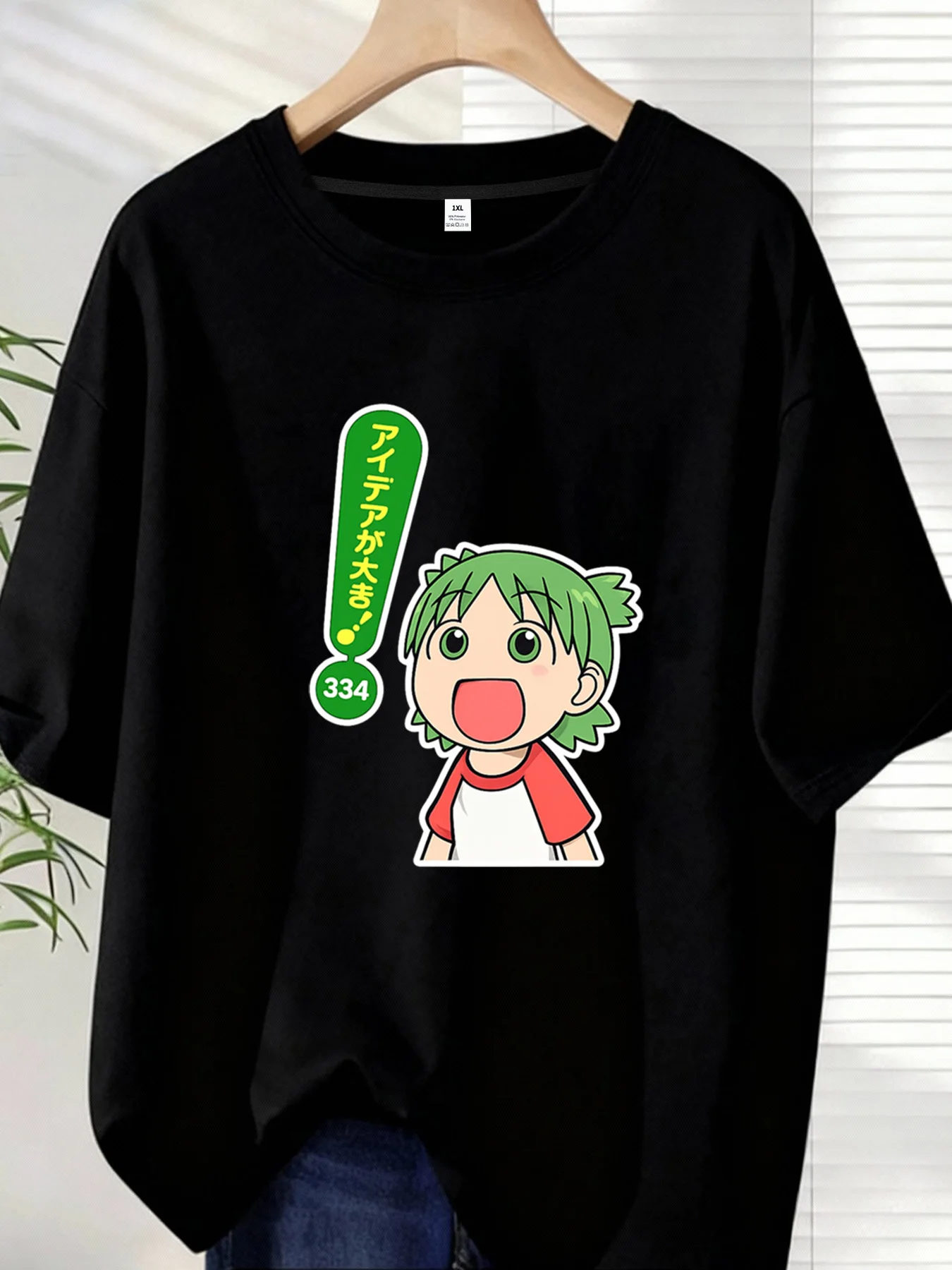 

【ZXH10112】Cartoon character Plus size women's round neck short sleeve T-shirt with elastic half sleeves and trendy prints
