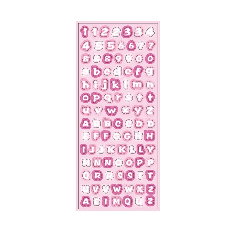12 Sheets Cute Number Letter Cream Gradient Dot Decorative Stickers for Diary Planners Mark Poster Cards Multifunction Material