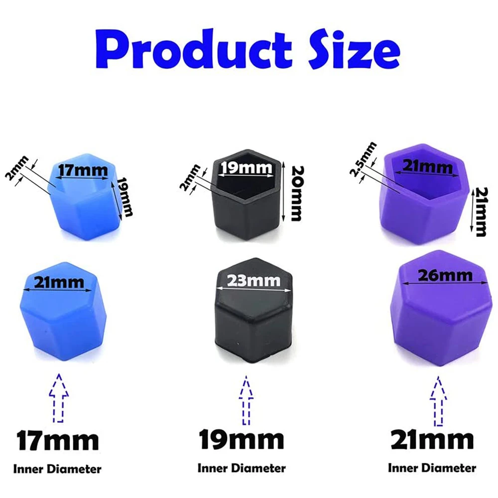 Capuchons de roue de voiture noirs, couvercles de boulons, couvercle anti-rouille en silicone, protecteurs de moyeu de roue automatique, capuchon à