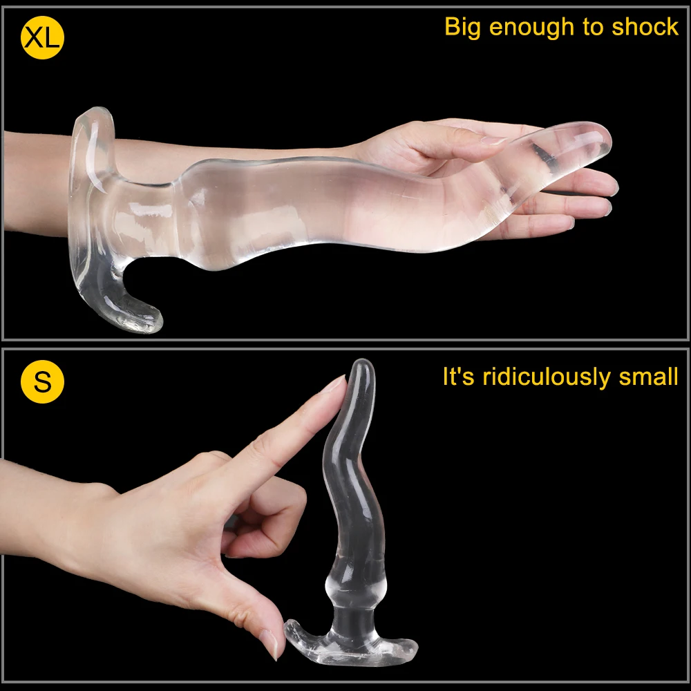 5 Size Crystal Butt Plug Stimulator Soft TPE Anal Plug Huge Long Prostate Massager Anus Dilator Sex Toys For Women Men Gay