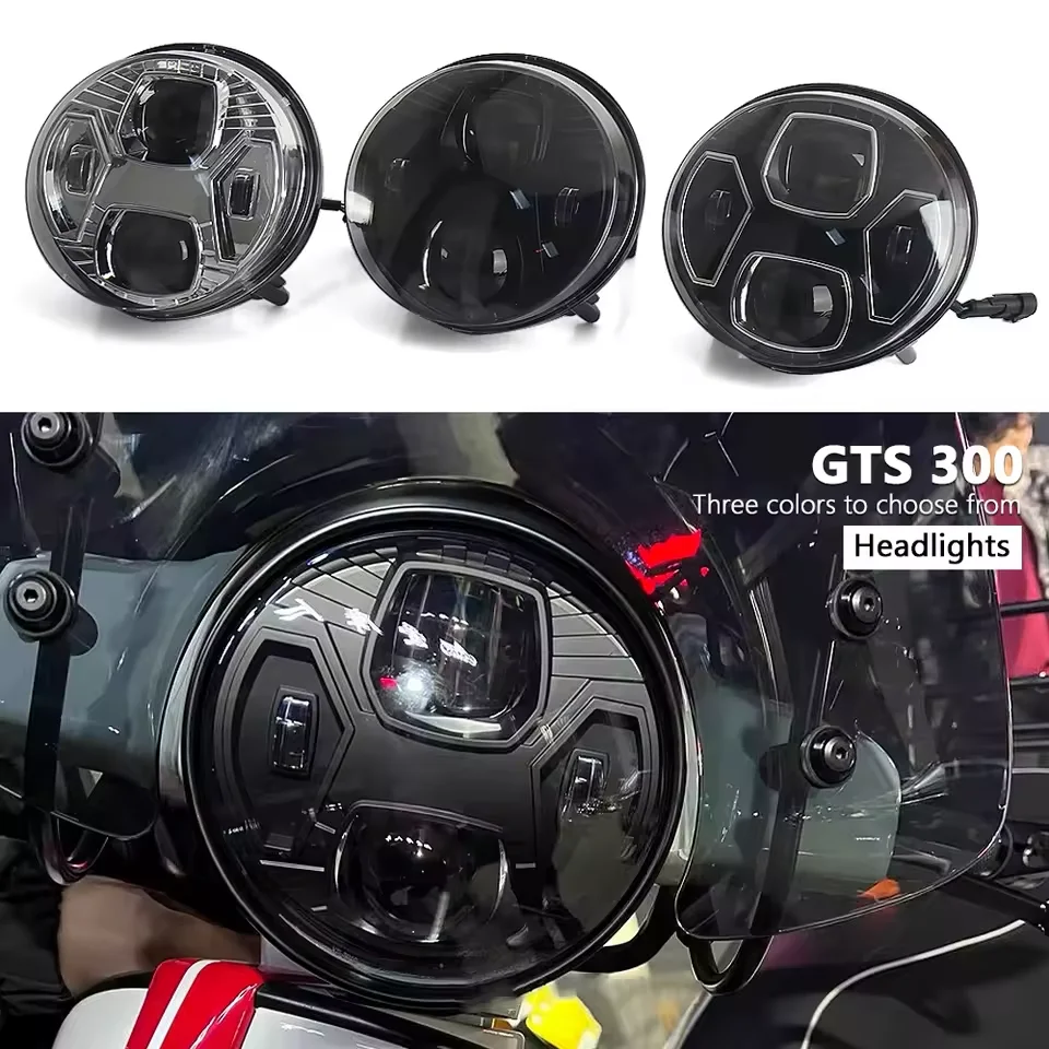

Motorcycle Headlight Spotlights Light LED Front Black Chrome Kit For VESPA GTS300 gts300 Gts300Motorcycle lights Accessories