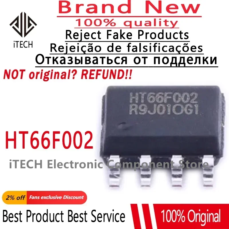 10 sztuk/partia oryginalny HT66F002 SOP-8 MCU (MCU/MPU/SOC) IC Chip 100% nowy i oryginalny