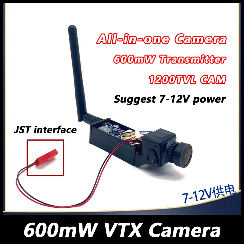 SLONWAKE 5.8GHz 48CH Pitmode/600mW VTX Transmitter with All in one 2.5mm Lens CMOS 1200TVL fpv camera use for FPV RC Parts