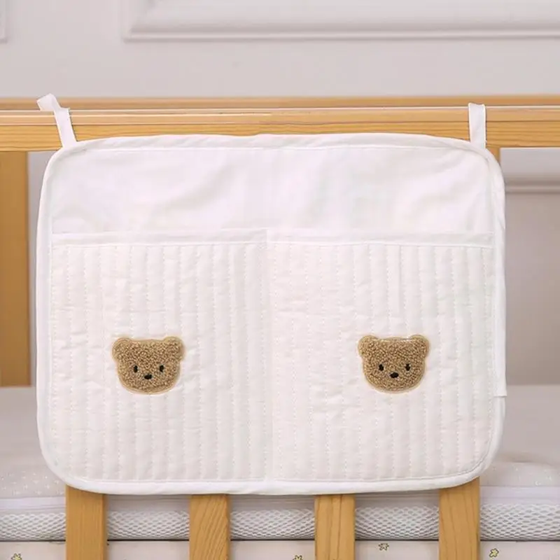 57QE rangement suspendu au chevet, poche en coton pour jouets, couches, poussettes