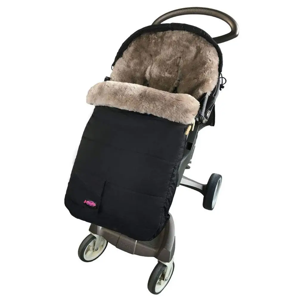 

in 1 Australia Sheepskin Footmuff for All Stroller,Weather Resistant,Height and Temperature Adjustable Stroller Bunting Bag,Hig
