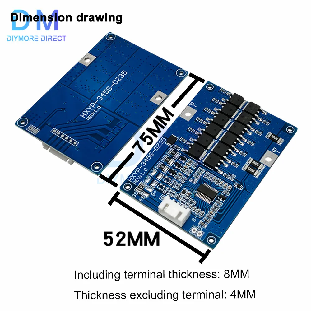 Batteria al litio agli ioni di litio 3/4/5S 35A BMS 18650 Protezione caricabatterie 12,6 V 16,8 V 21 V Protezione con radiatore di controllo della