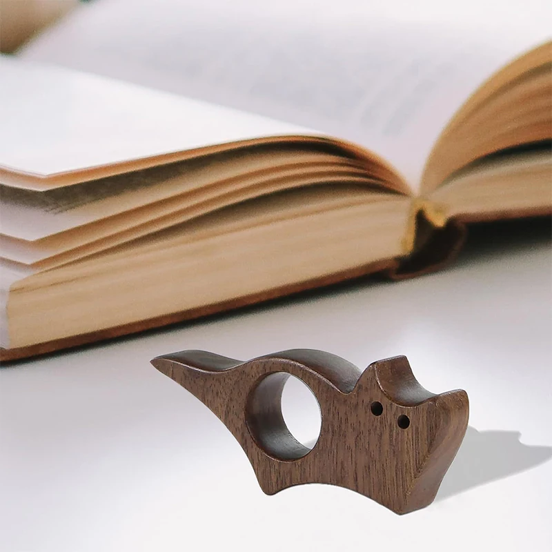 Wooden Pet Cat Dog Reading Bookmark Bookmarks Rings School Supplies Student Pages Guide Marker Marking Sign Book Page Holder