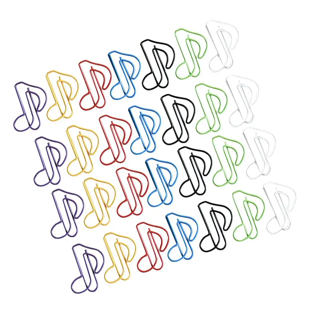 50 PCS Note Paper Clip Clips Novelty Bookmark Music Bookmarks Metal Holder Paperclips