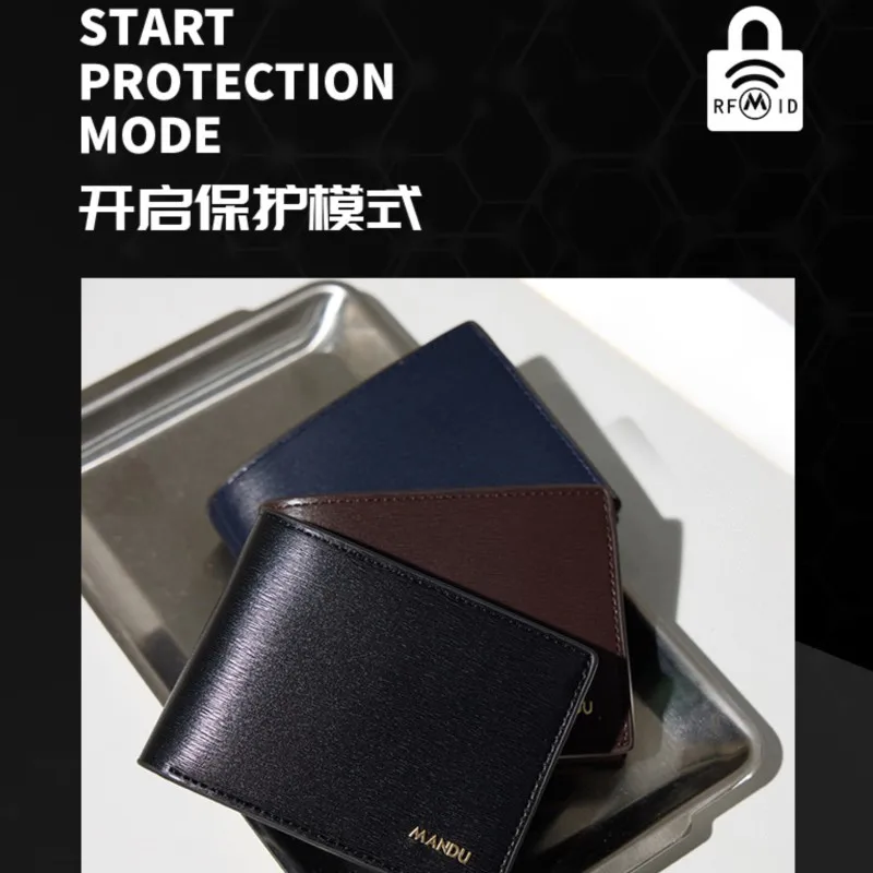 الرجال تتفاعل حجب الأعمال المحفظة سعة كبيرة باليد محفظة نسائية للعملات المعدنية متعددة فتحة حامل بطاقات التعريف الشخصية الجلود Billeteras Hombre #6