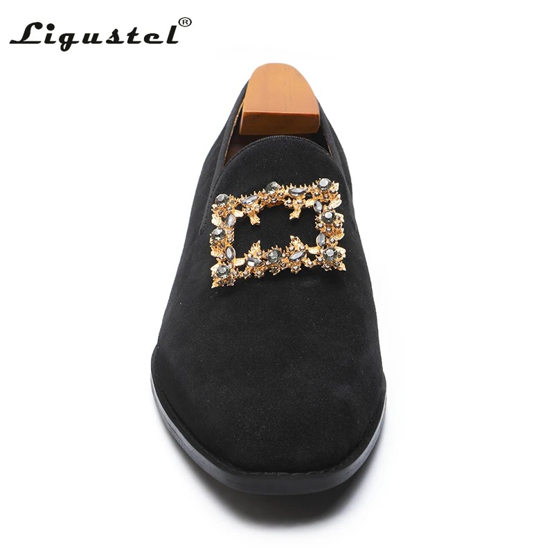 Ligustel Shoe Men Original Designer Luxury Casual Shoes Slip on Fashion Wedding Party Prom Black Loafers for Men Shoes Plus Size