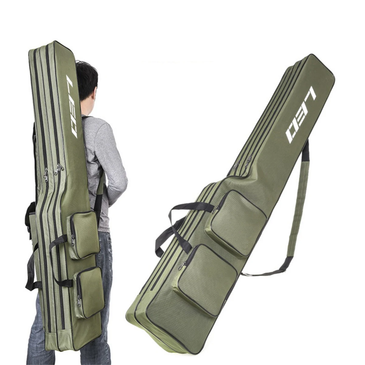 

Fishing Rod Case,Portable Folding Fishing Rod Case Fishing Reel Storage Bag Fishing Gear Organiser 130 cm / 51in