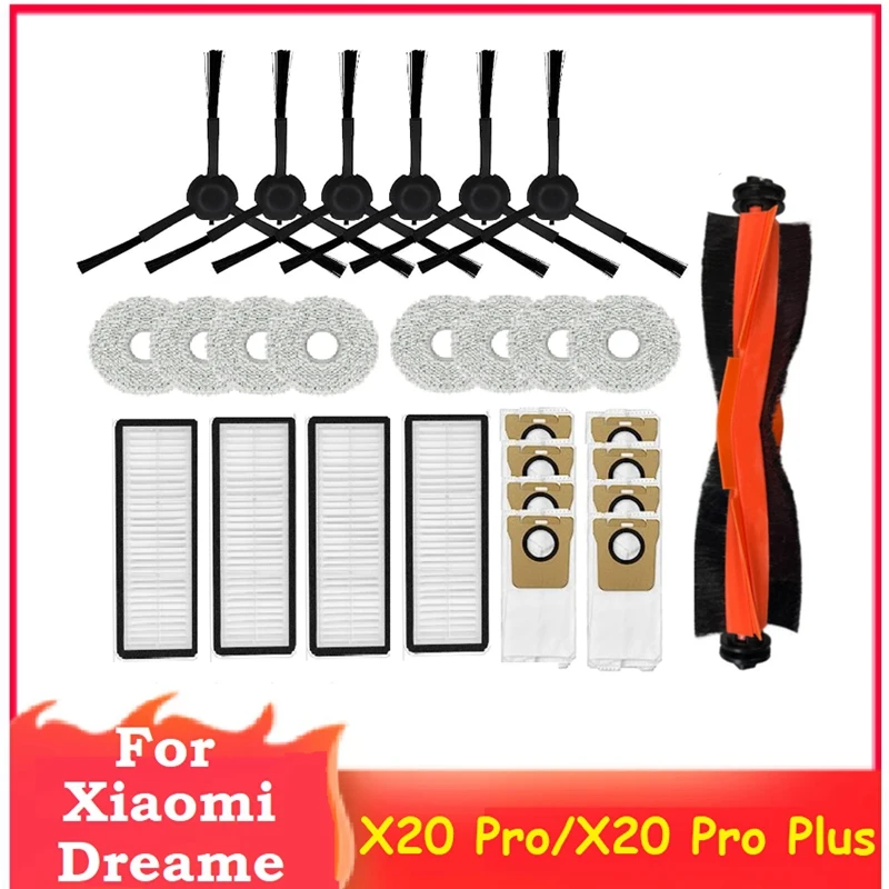 27 PCS Vacuum Cleaner Household Cleaning Replacement Parts Fit For Xiaomi Dreame X20 Pro/X20 Pro Plus Robot