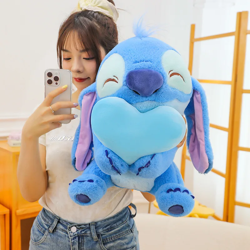 Disney Lilo & Stitch Kawaii Plush Toy Pink Heart Angel Doll Cartoon Cute Anime Soft Stuffed Kawaii Girl Children'S Birthday Gift