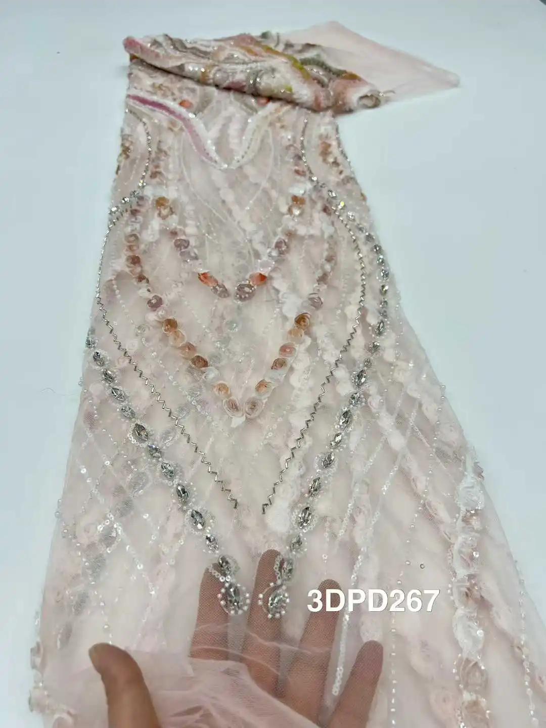 

Африканское кружевное полотно с камнями 2026: Вышивка пайетками и бисером, высококачественное французское кружево для свадебных нарядов жениха и невесты в нигерийском стиле