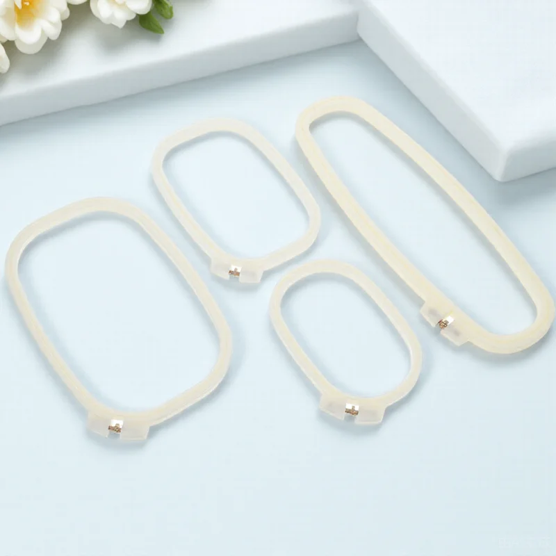 

4pcs Beige ABS Plastic Cross Stitch Supplies Cross Stitch Hoop 6inch 12inch Oval Embroidery Hoop Frames for Craft Decor